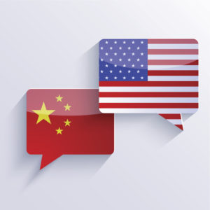 Vector usa and china flags. Eps10